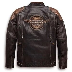 Harley-Davidson Men's Dark Leather Bomber Jacket